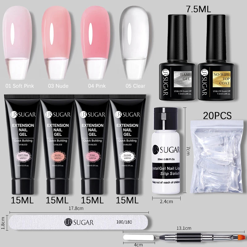 Nude Glitter Gel Nail Polish Kit for Long-Lasting Manicure - Smarsty