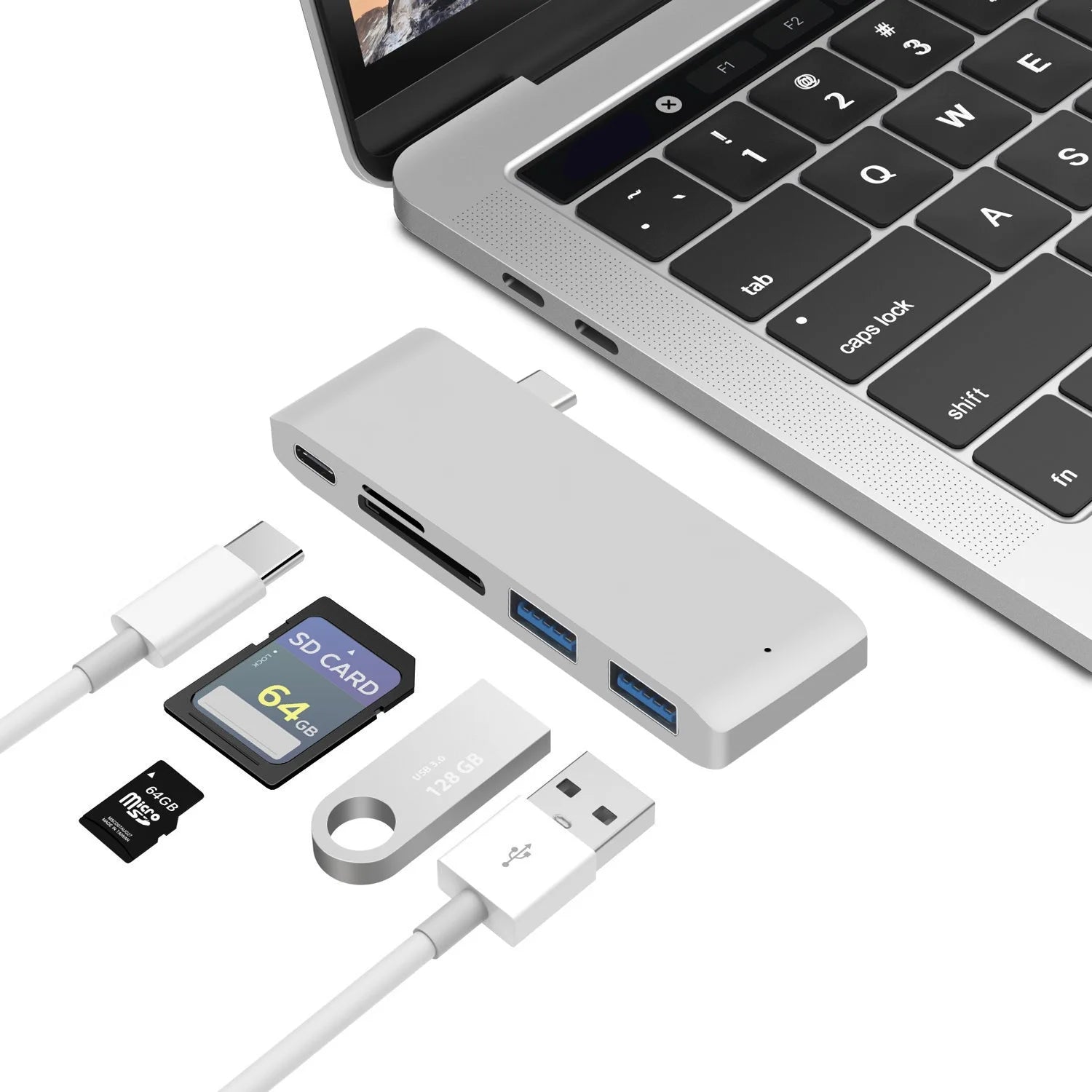 Usb C Hub Hdmi 4K Multiport Adapter Alongside Sd Reader