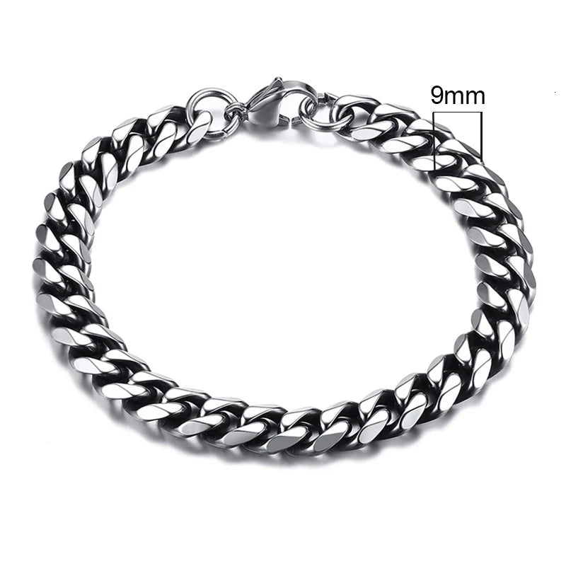 Vnox Men's Stainless Steel Cuban Link Chain Bracelet - Smarsty