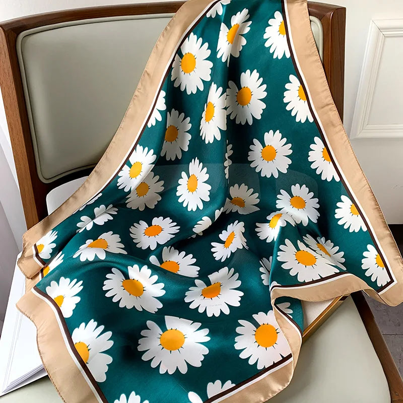 Luxury Silk Satin Scarves for Women Sun Protection - Smarsty