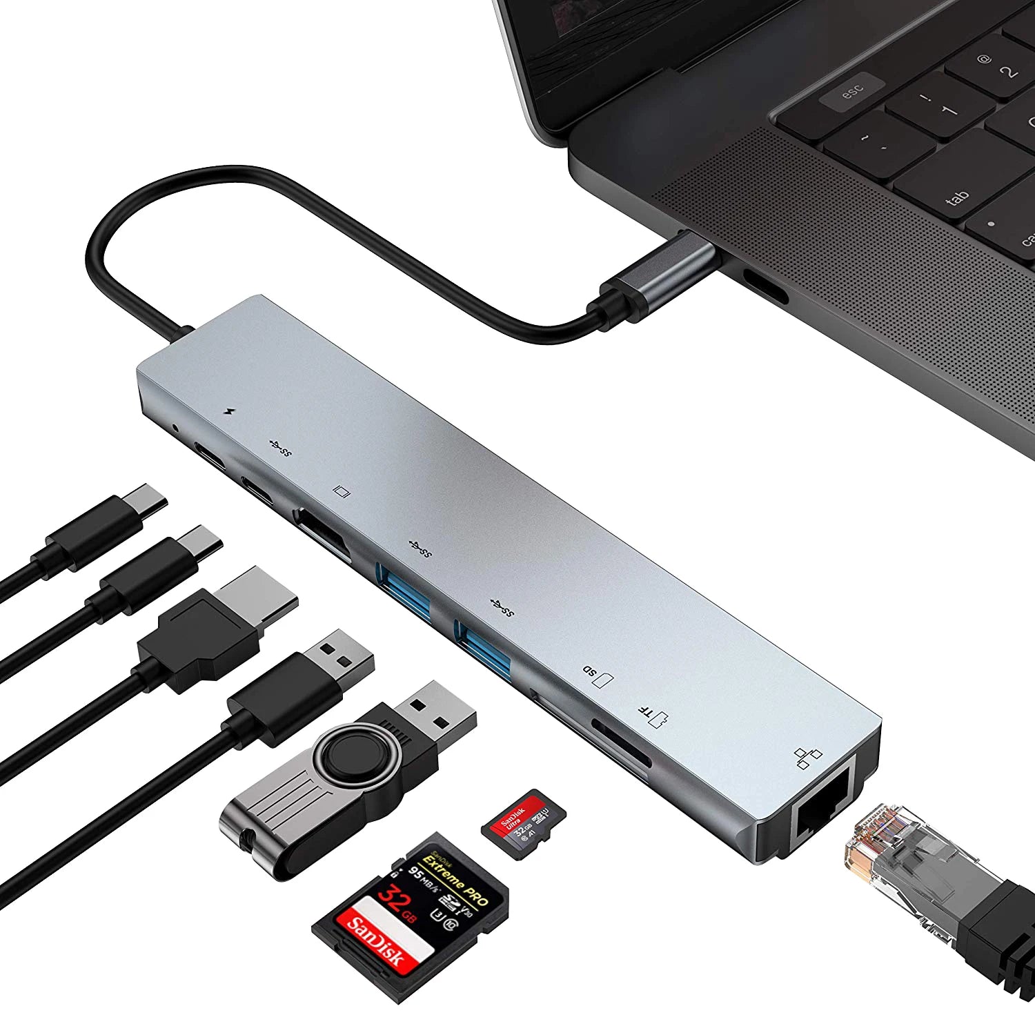 USB C Hub 4K HDMI Adapter With Multiport Thunderbolt