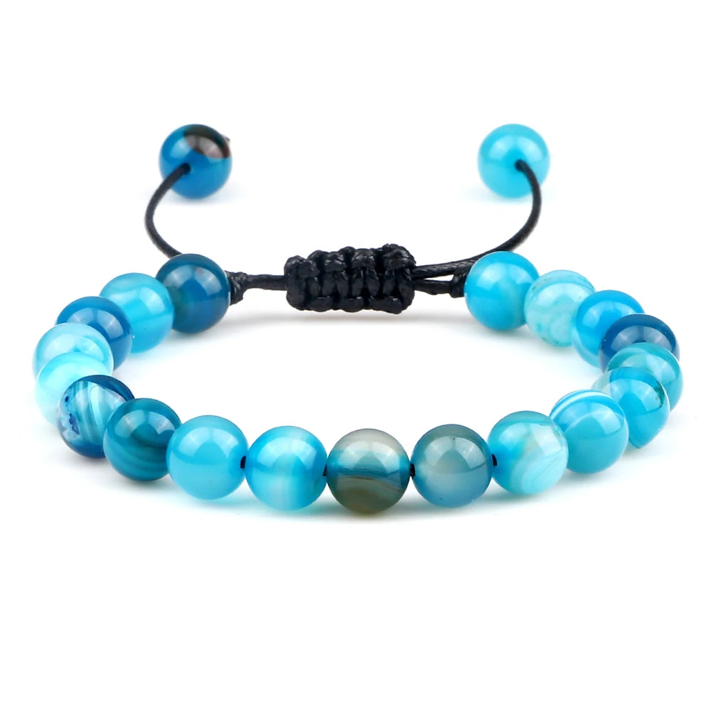 Adjustable 8mm Tiger Eye Beads Bracelet for Yoga Healing - Smarsty