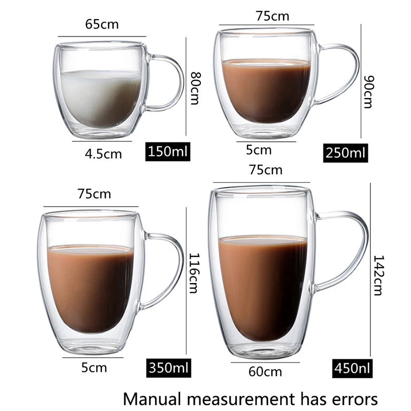 Heat Resistant Double Wall Glass Cup for Coffee and Beer - Smarsty
