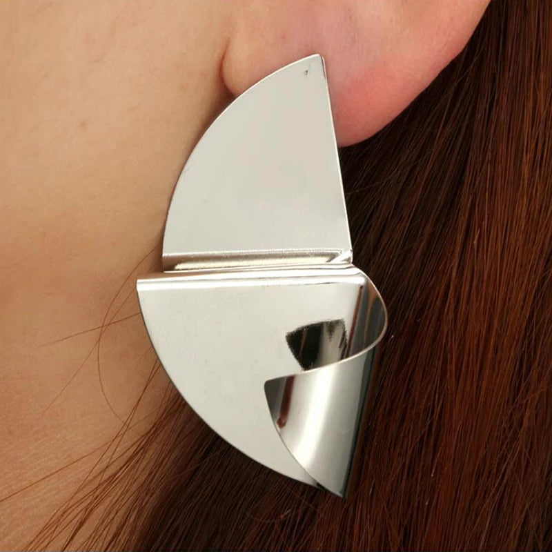 Gold Metal Drop Earrings with Irregular Heart Design for Women - Smarsty