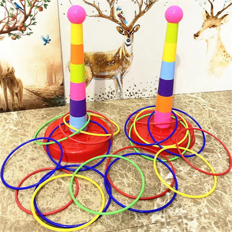 Children Throw Circle Game Ferrule Stacked Toys Fun Indoor Outdoor Parent-Child Interactive Circle Layers Early Education Gift - Smarsty