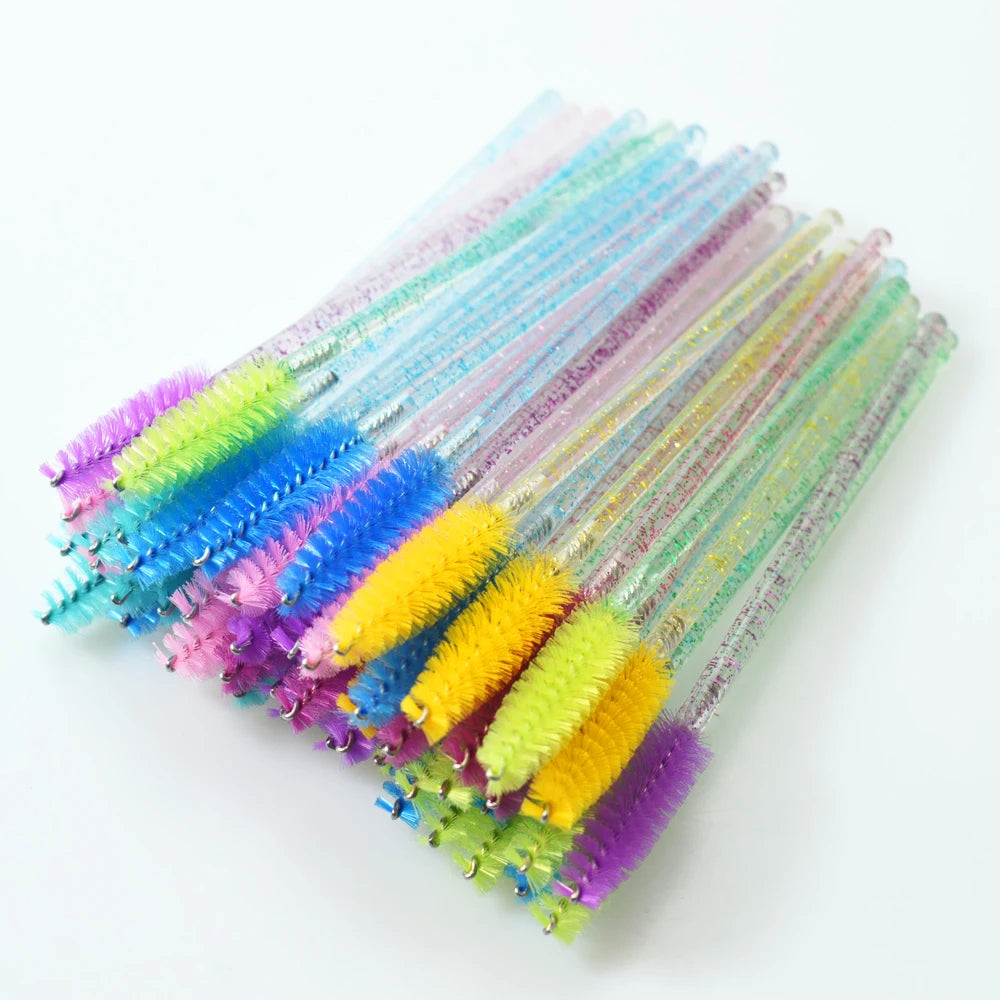 QSTY 50pcs Disposable Eyelash Brush Applicators in 6 Colors - Smarsty