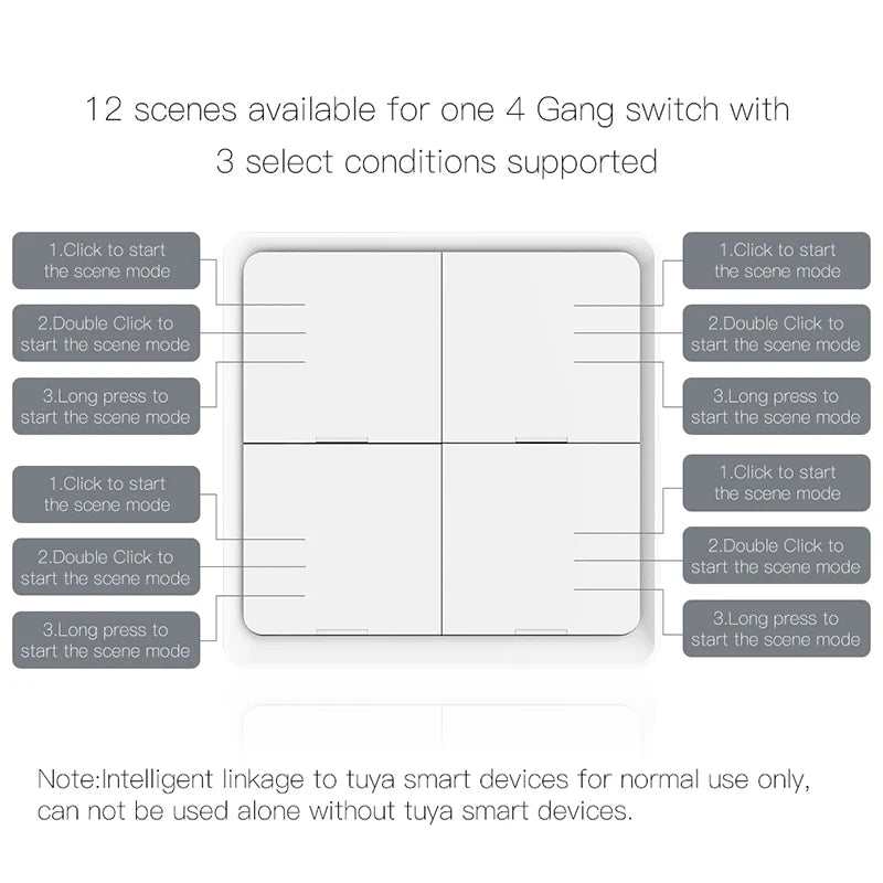 Tuya Smart Wireless Zigbee Wall Light Switch - Smarsty