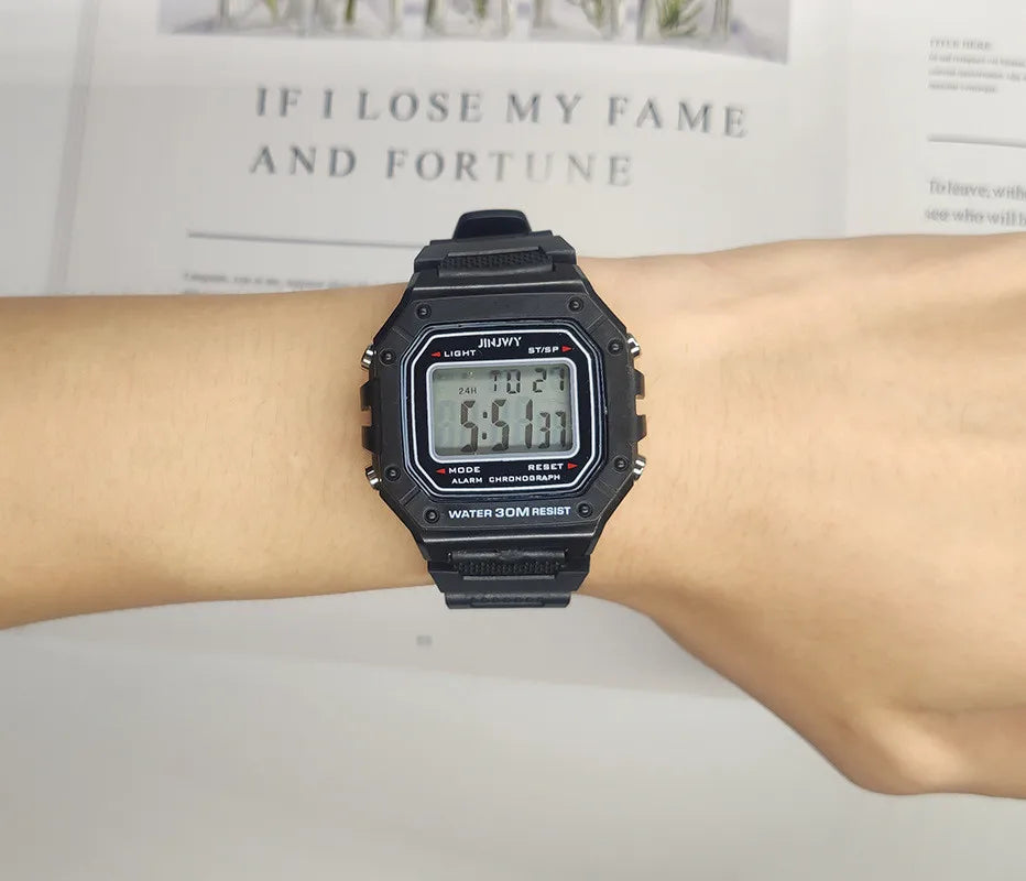 Luxury Waterproof Digital Men's Wristwatch with Square Dial - Smarsty