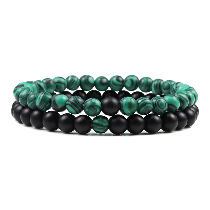 Couples Distance Lava Stone Yoga Bracelets Set - Smarsty