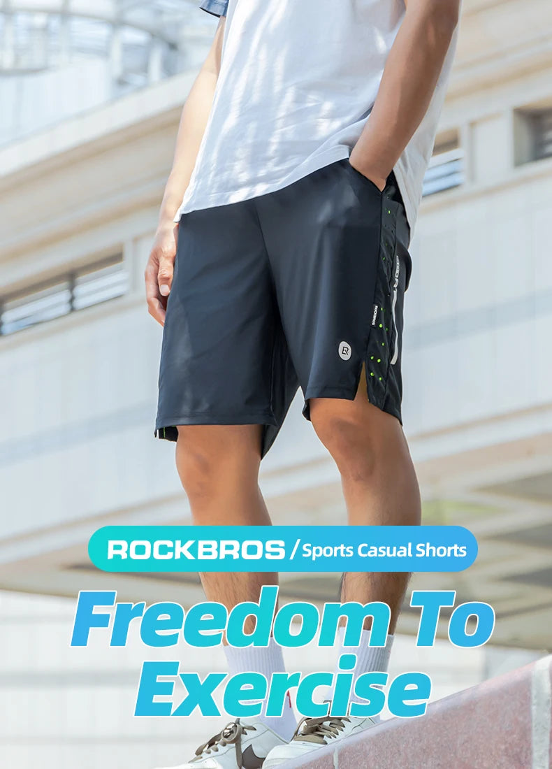 ROCKBROS Running Shorts Unisex Clothing Exercise Gym Shorts Spandex Jogging Fitness Breathable Cycling Outdoor Sports Asian Size - Smarsty