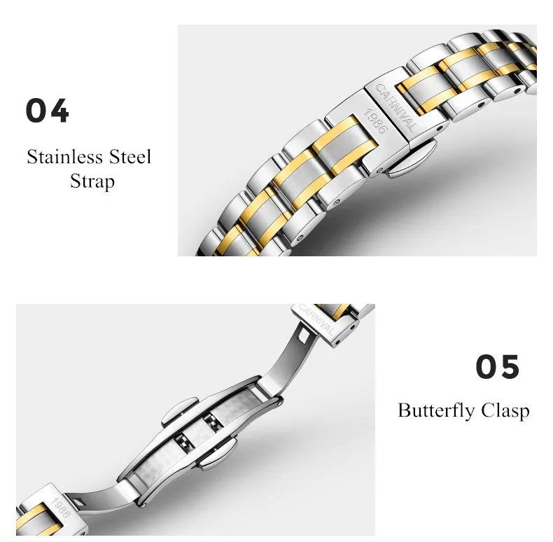 Carnival Luxury Women's Mechanical Watch with Sapphire Crystal - Smarsty