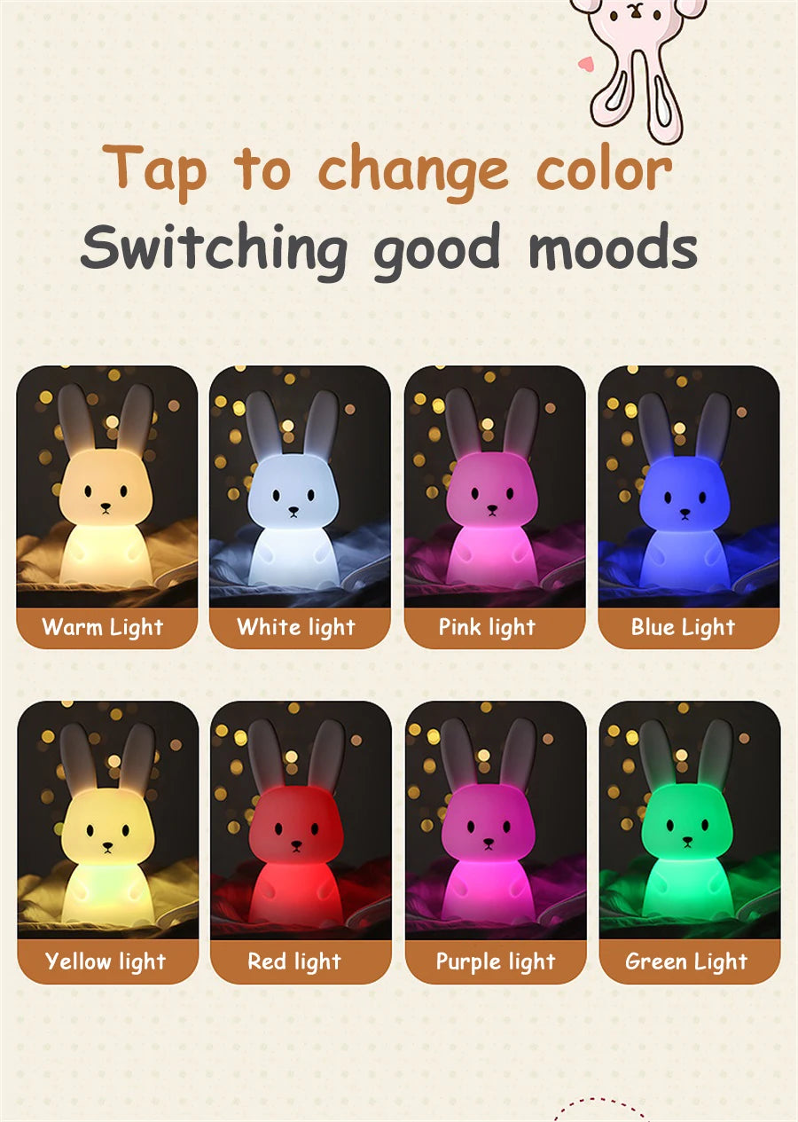 Cute Rabbit LED Night Light for Kids Bedroom - Smarsty