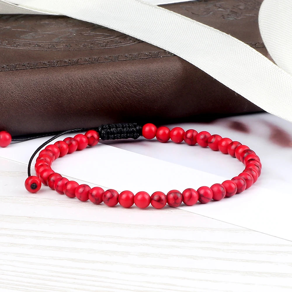 Adjustable Lava Stone Beaded Bracelet for Chakra Healing - Smarsty