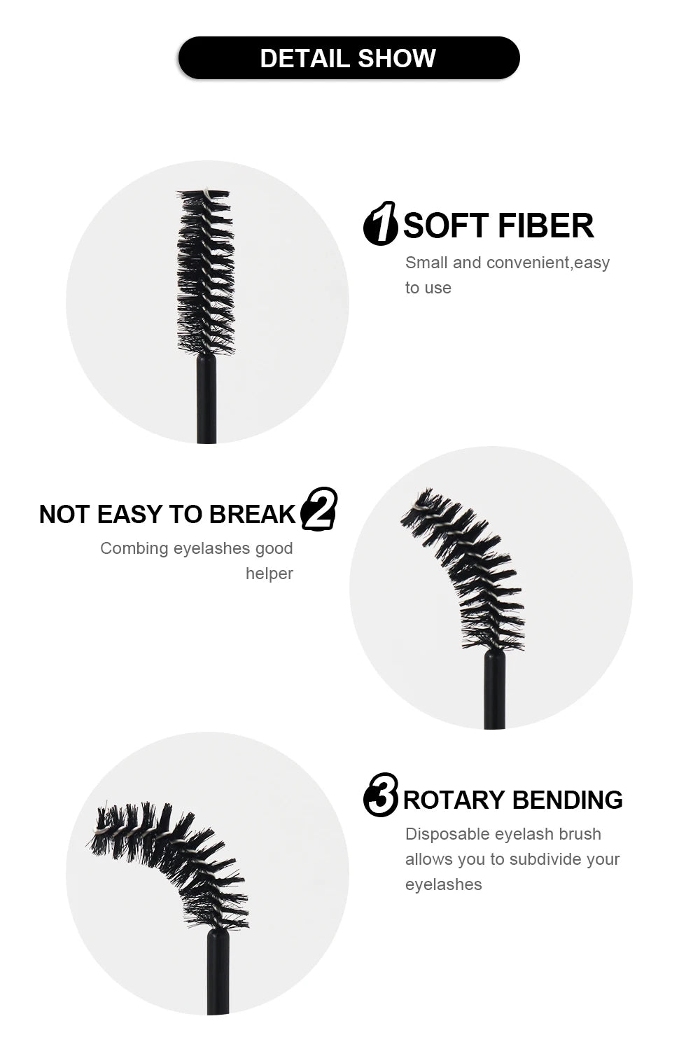 50Pcs Disposable Eyelash Brushes for Makeup Application - Smarsty