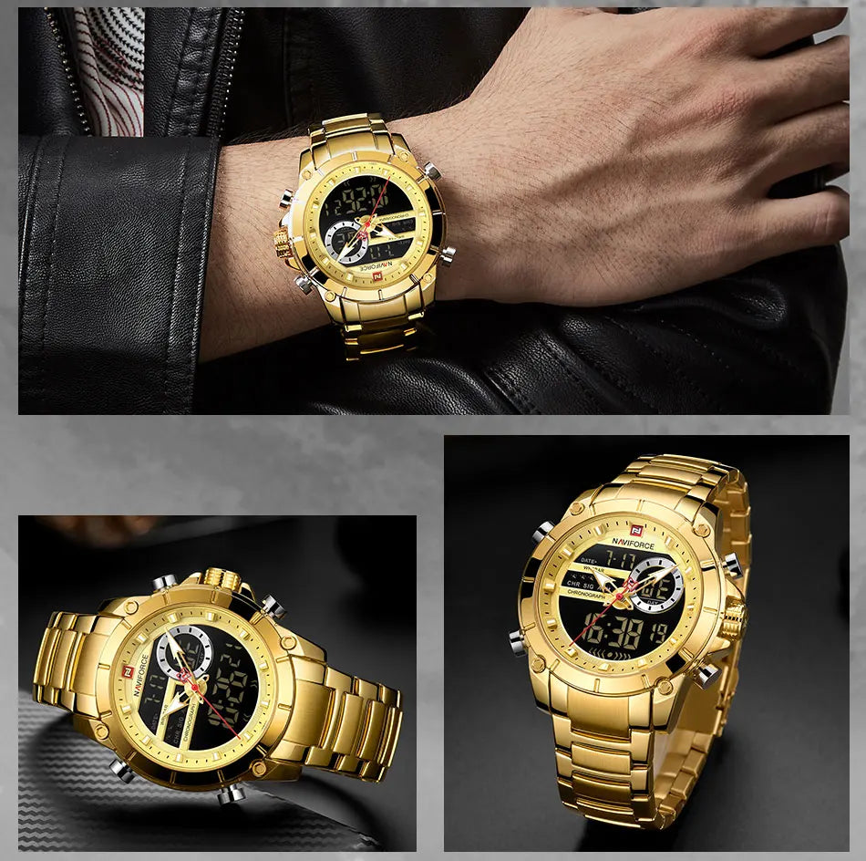 NAVIFORCE Luxury Waterproof Quartz Sport Watch for Men - Smarsty
