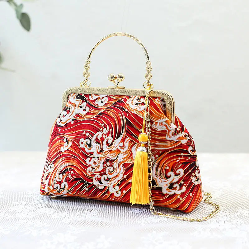 Vintage Fringe Shoulder Bag With Chain Crossbody Small - Smarsty