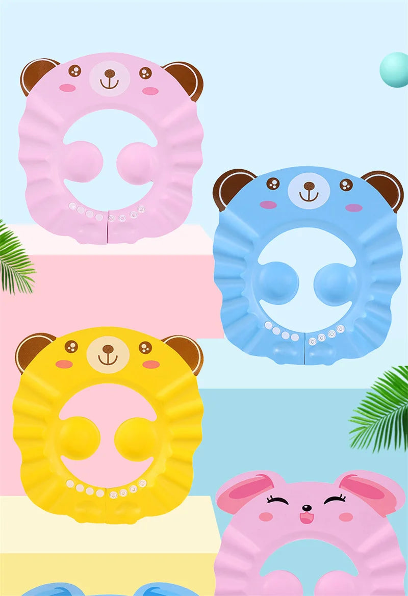 Baby Shower Soft Cap Adjustable Hair Wash Hat for Kids Ear Protection Safe Children Shampoo Bathing Shower Protect Head Cover - Smarsty