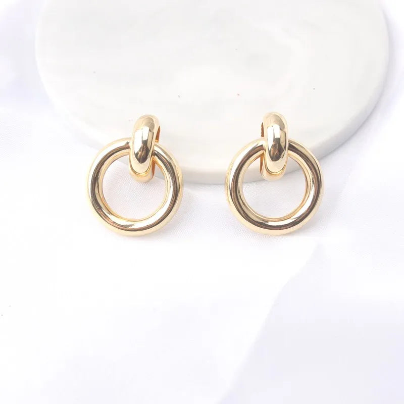 Gold Metal Drop Earrings with Irregular Heart Design for Women - Smarsty