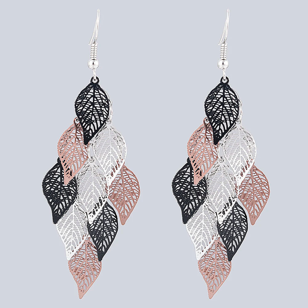 Bohemian Style Nine Leaf Drop Earrings for Women Gifts - Smarsty