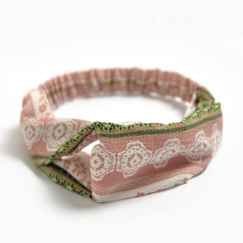 Bohemian Print Cashmere Headbands For Women Vintage Comfort - Smarsty