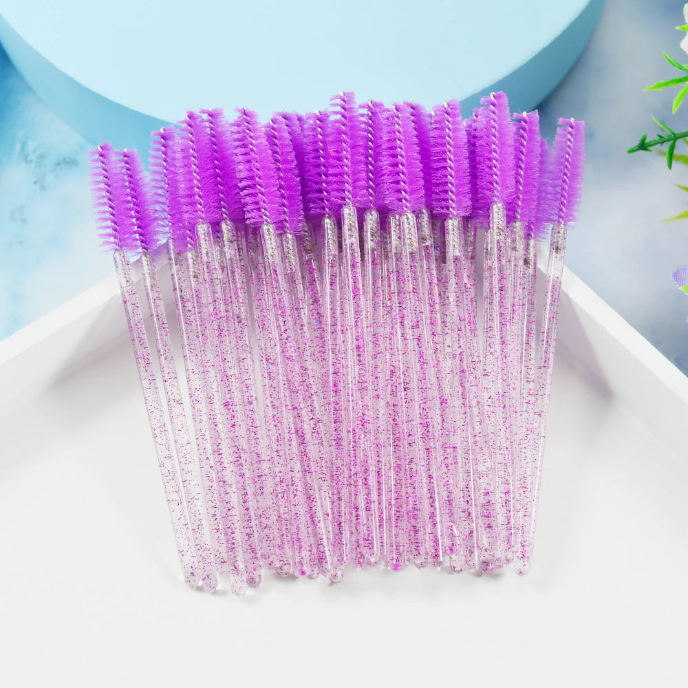 QSTY 50pcs Disposable Eyelash Brush Applicators in 6 Colors - Smarsty