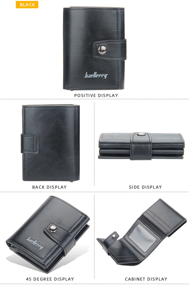 New RFID Men Card Wallets Hasp Small Card Wallets Slim Mini Men's Wallet High Qaulity Card Clip Photo Holder Short Male Purses