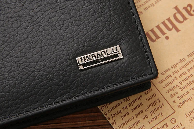 Classic Short Genuine Leather Men Wallets Fashion Coin Pocket Card Holder Men Purse Simple Quality Male Wallets - Smarsty