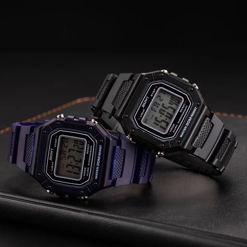 Luxury Waterproof Digital Men's Wristwatch with Square Dial - Smarsty