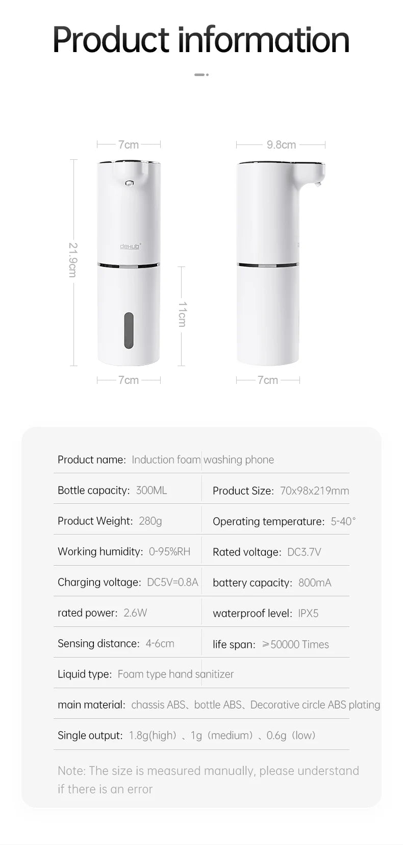 Automatic Foam Soap Dispenser with USB Charging - Smarsty