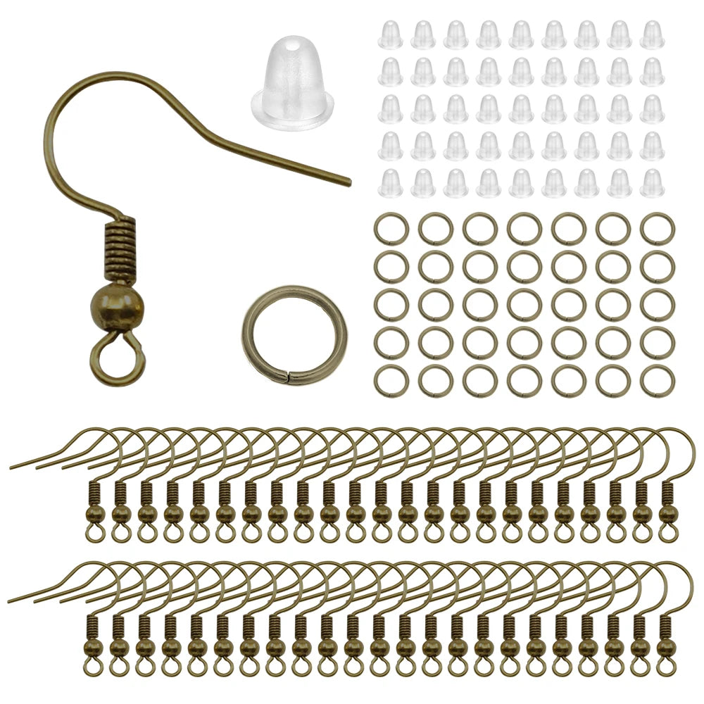 300Pc Hypoallergenic Earring Hooks Mix Color DIY Kit - Smarsty