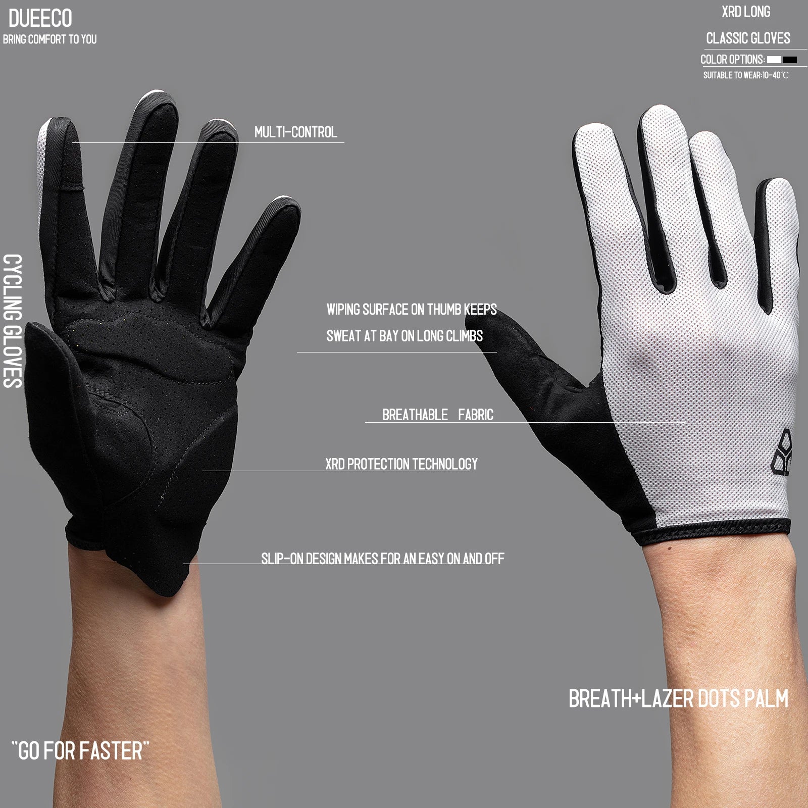 Full Finger Cycling Gloves with Shock Absorbing Pads - Smarsty