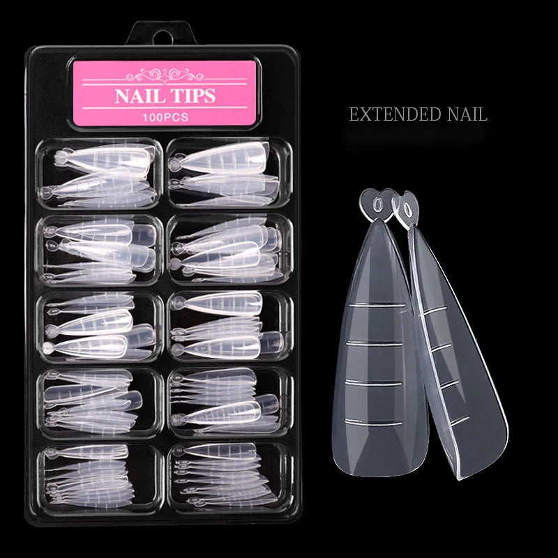 100Pcs Nail Extension Mold Tips for Professional Manicure - Smarsty
