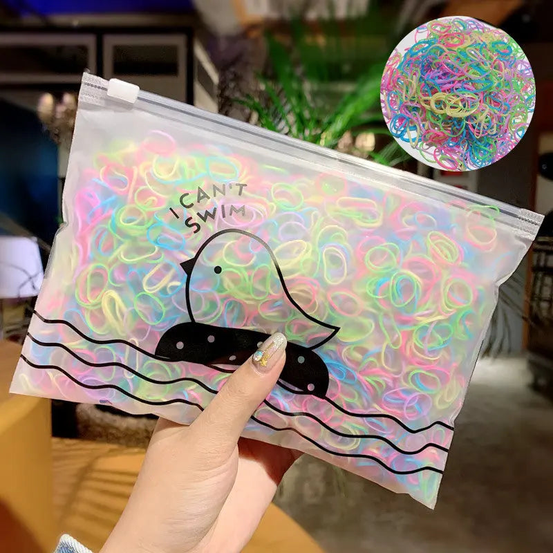 1000 Pack Girls Colorful Small Elastic Hair Bands Disposable - Smarsty