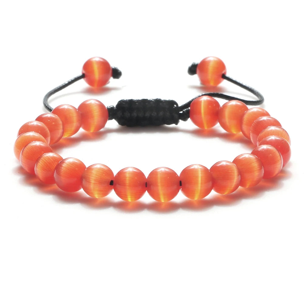 Adjustable 8mm Tiger Eye Beads Bracelet for Yoga Healing - Smarsty