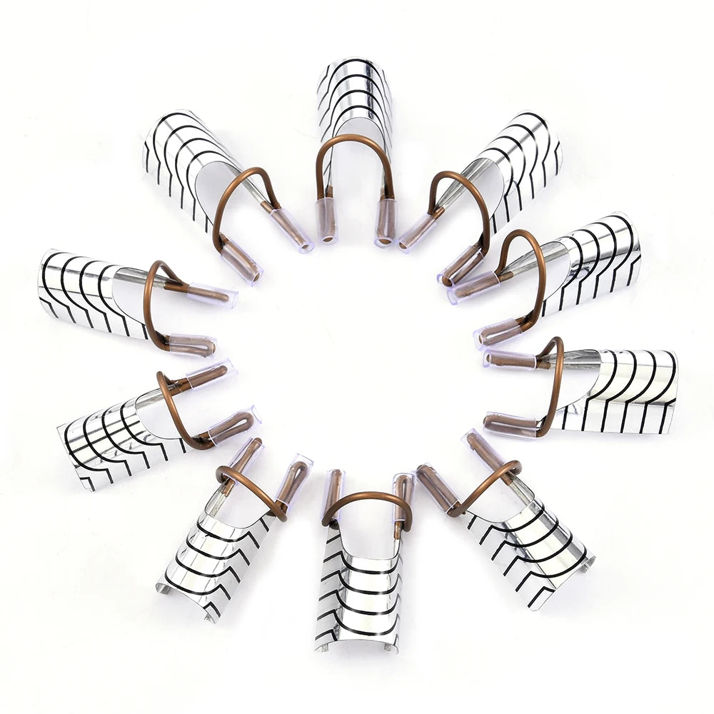 10 Pcs Reusable Aluminum Nail Extension Forms for Manicure - Smarsty
