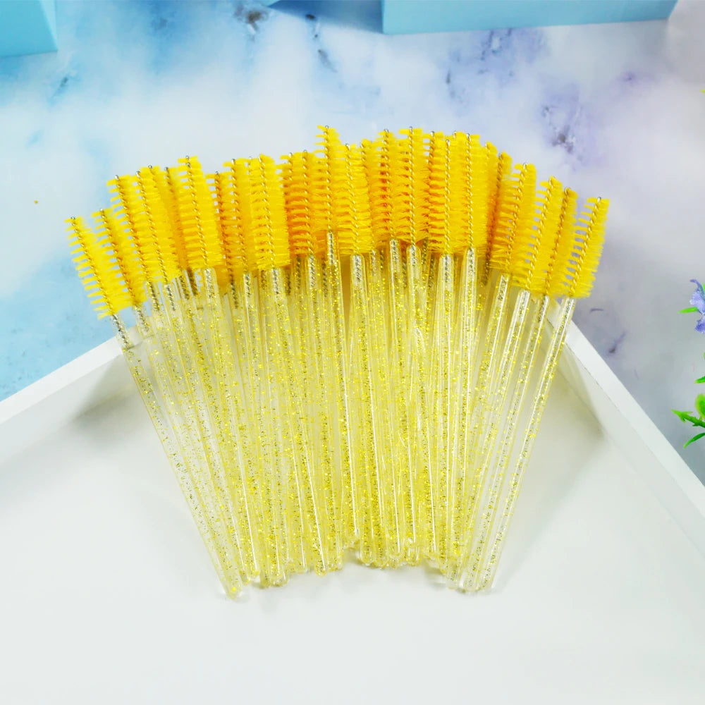 QSTY 50pcs Disposable Eyelash Brush Applicators in 6 Colors - Smarsty