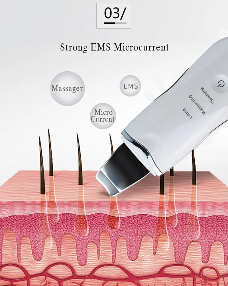 Ultrasonic Skin Scrubber for Deep Cleansing and Rejuvenation - Smarsty