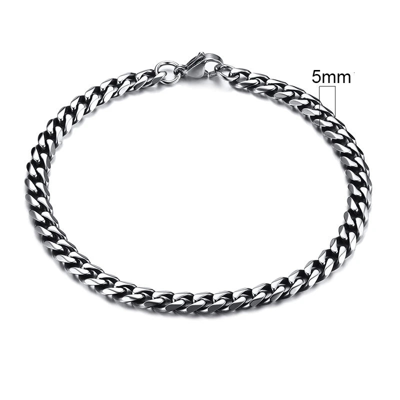 Vnox Men's Stainless Steel Cuban Link Chain Bracelet - Smarsty