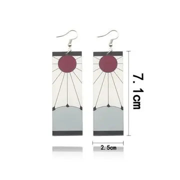 Acrylic Tanjiro Earrings for Women Anime Cosplay Jewelry - Smarsty