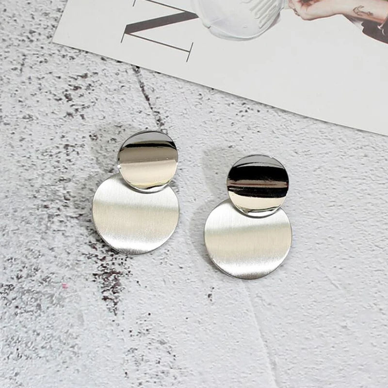 Gold Metal Drop Earrings with Irregular Heart Design for Women - Smarsty