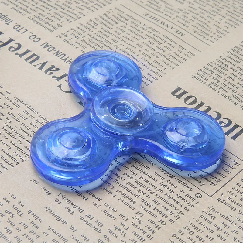 Crystal Luminous LED light Fidget Spinner Hand Top Spinners Glow in Dark EDC Stress Relief Toys Kinetic Gyroscope for Children by Smarsty