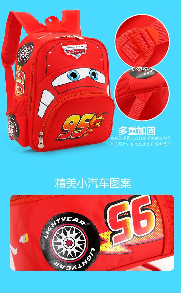 Car Theme Kids Backpack Safe Lightweight Kindergarten Bag - Smarsty