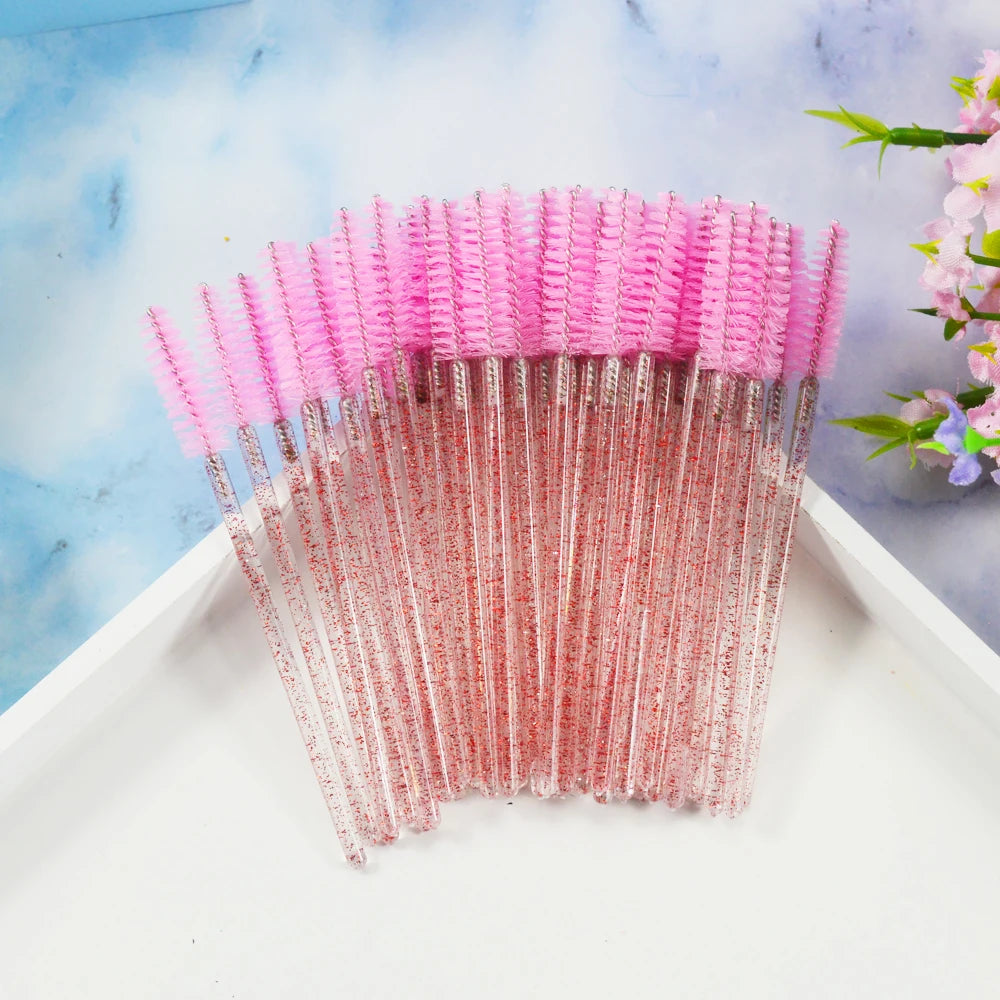 QSTY 50pcs Disposable Eyelash Brush Applicators in 6 Colors - Smarsty