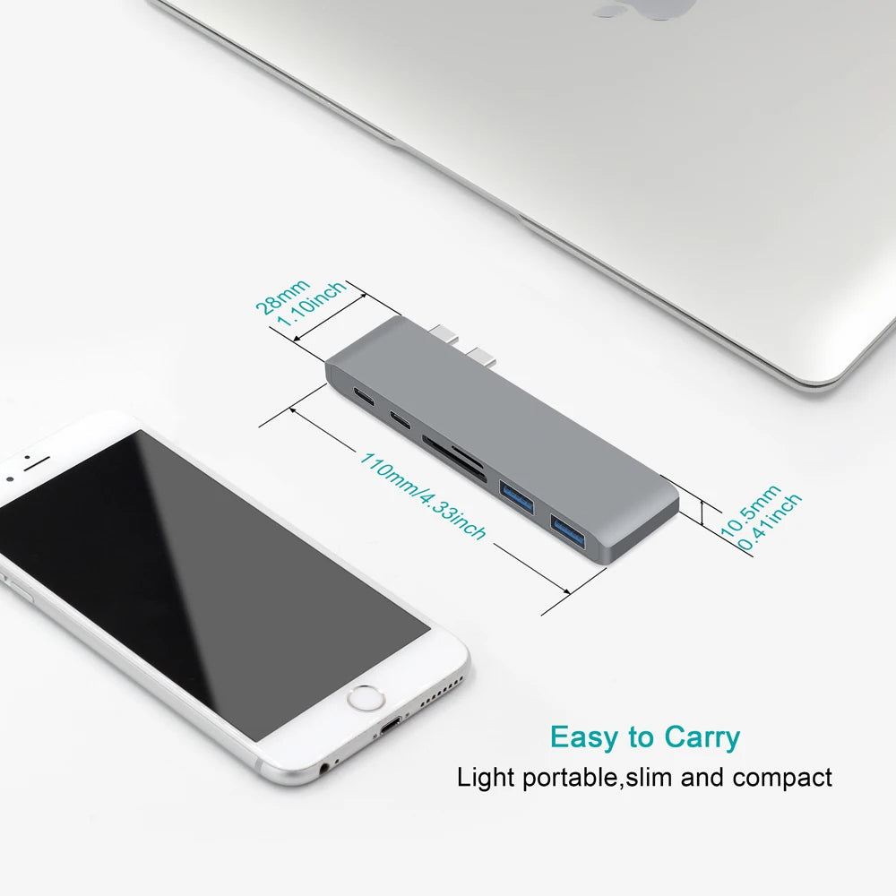 Usb C Hub Hdmi 4K Multiport Adapter Alongside Sd Reader