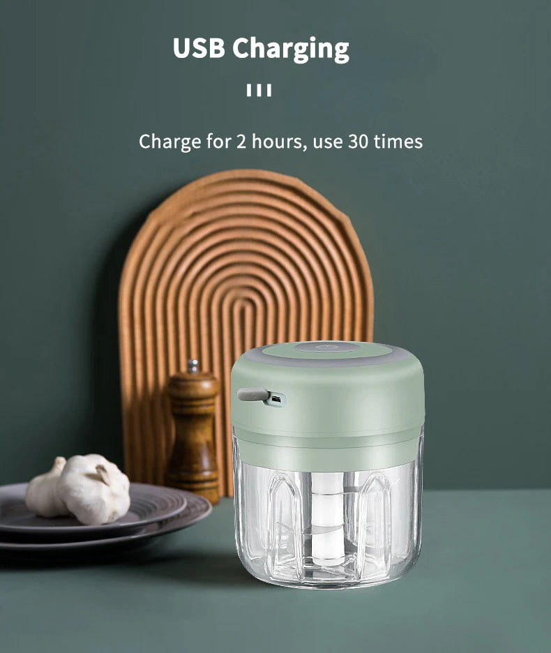 HiPiCok Meat Grinder Electric Garlic Crusher Food Chopper Mini Garlic Press Vegetable Chopper Masher Machine USB Kitchen Gadgets by Smarsty