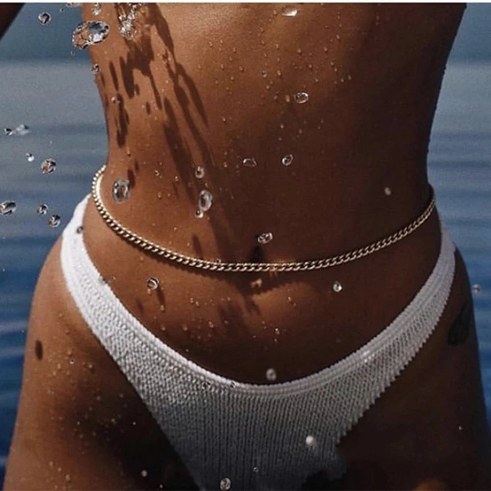 Summer Beach Metal Body Chain Waist Jewelry for Women - Smarsty