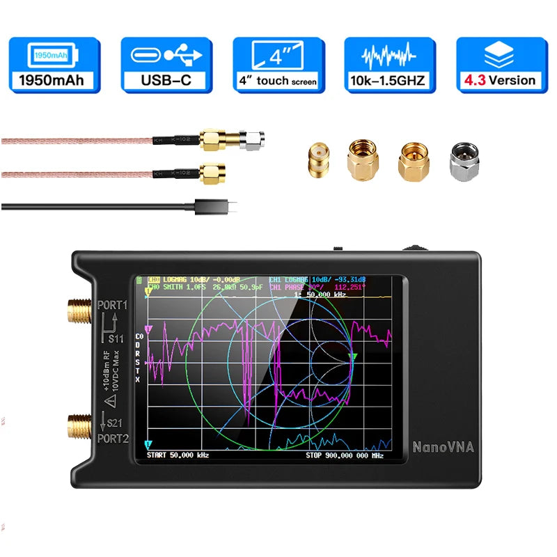 NanoVNA-H4 Vector Network Analyzer with SD Card Slot - Smarsty