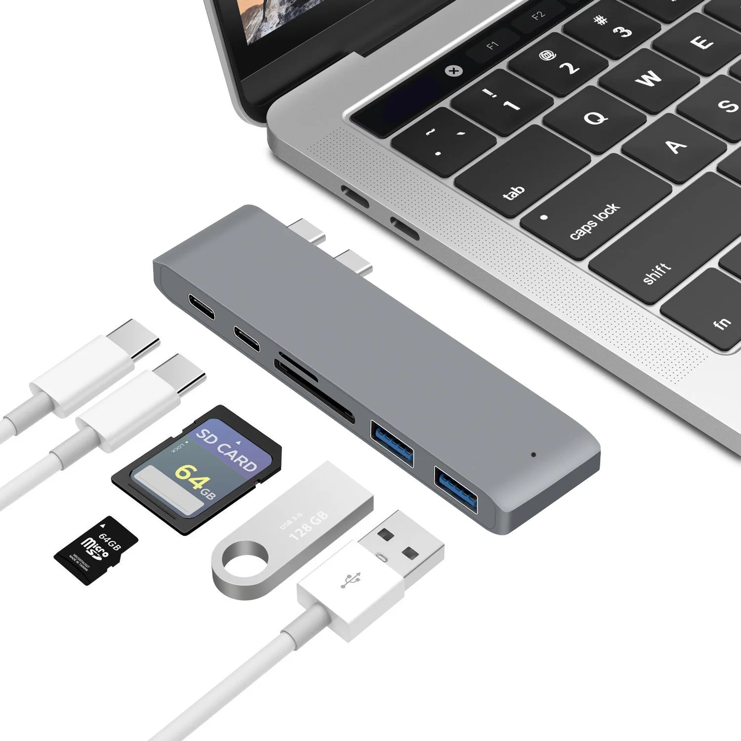 Usb C Hub Hdmi 4K Multiport Adapter Alongside Sd Reader
