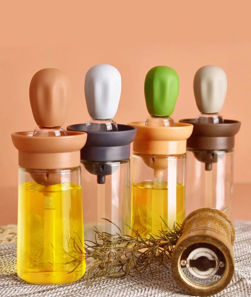 Portable Silicone Oil Bottle With Brush For Easy Cooking - Smarsty