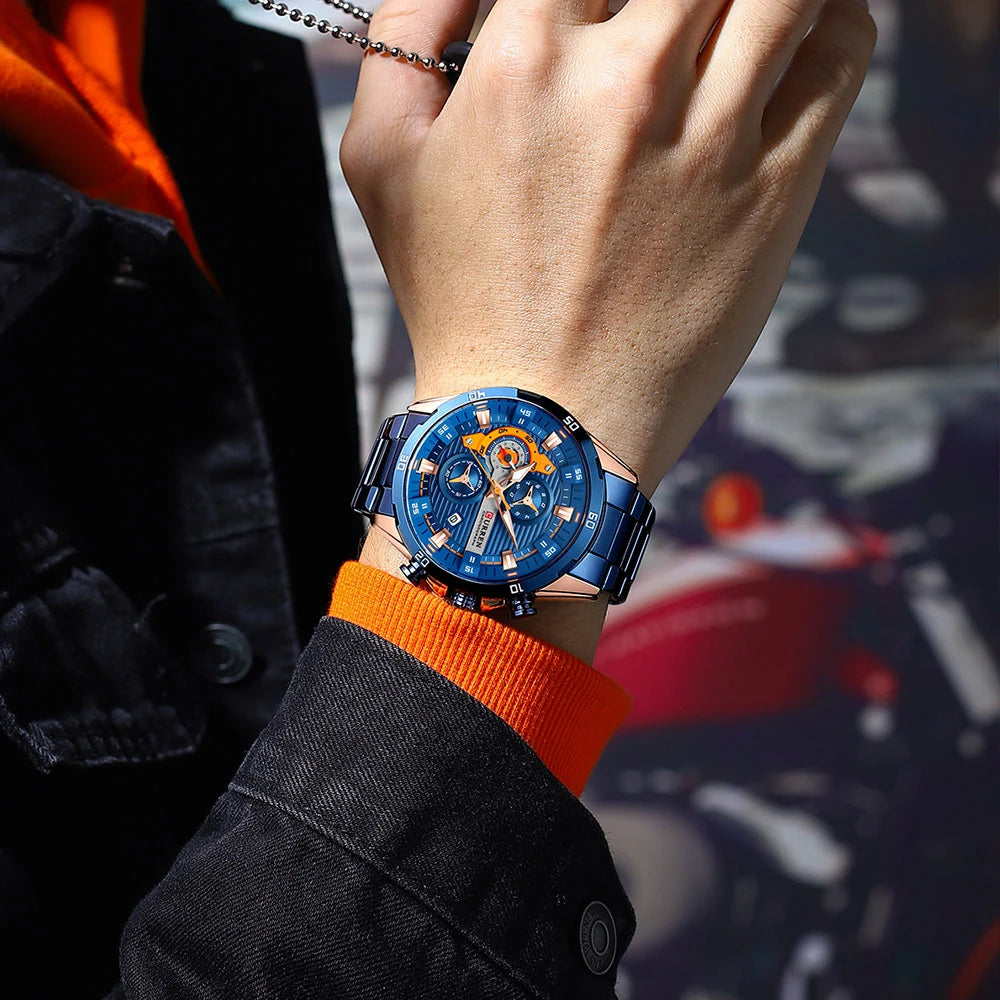 Curren Stainless Steel Men's Watch with Luminous Dial - Smarsty